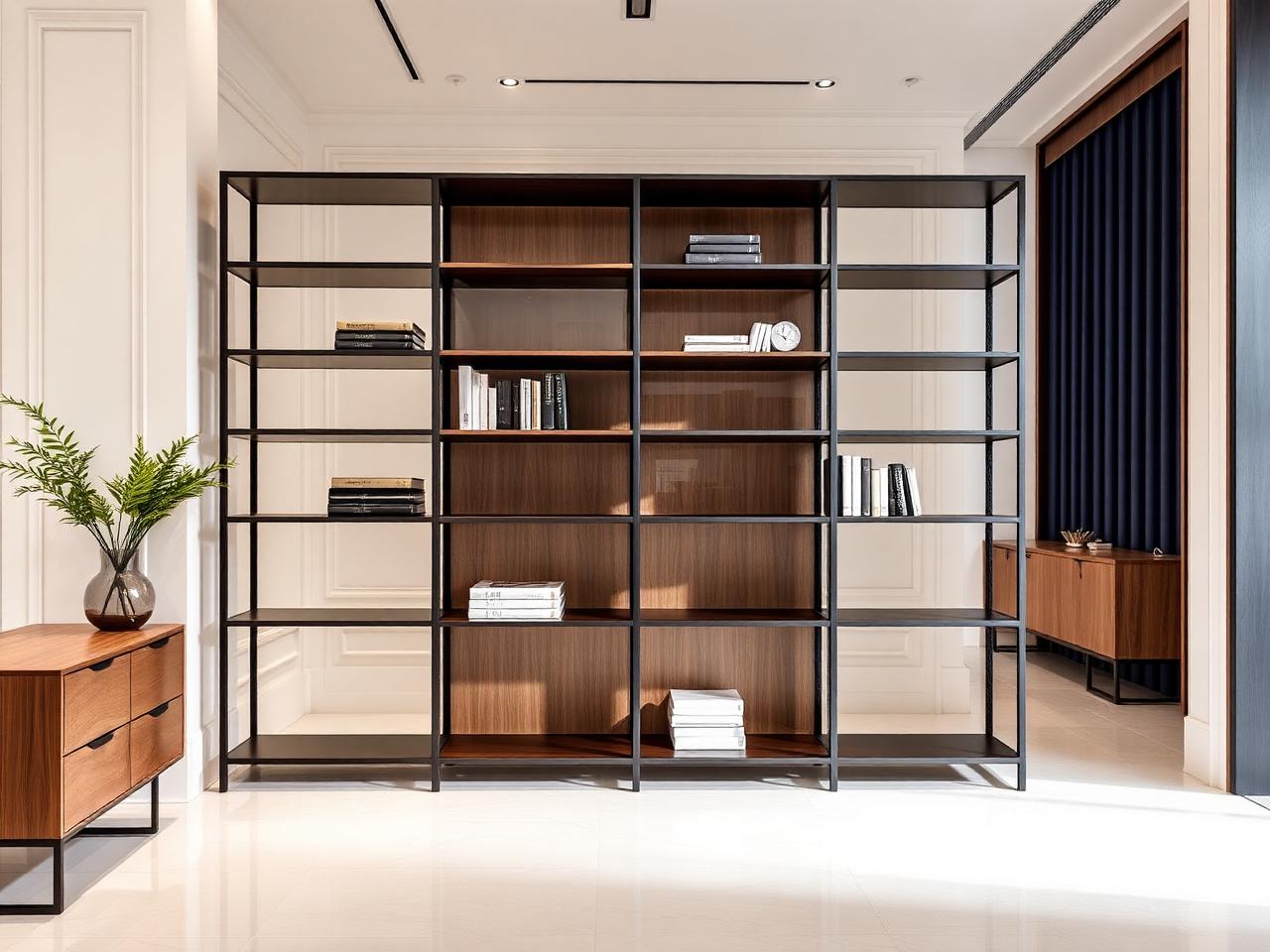 Librero corporativo modular — mobiliario corporativo MXELEVO en ambiente de oficina ejecutiva.