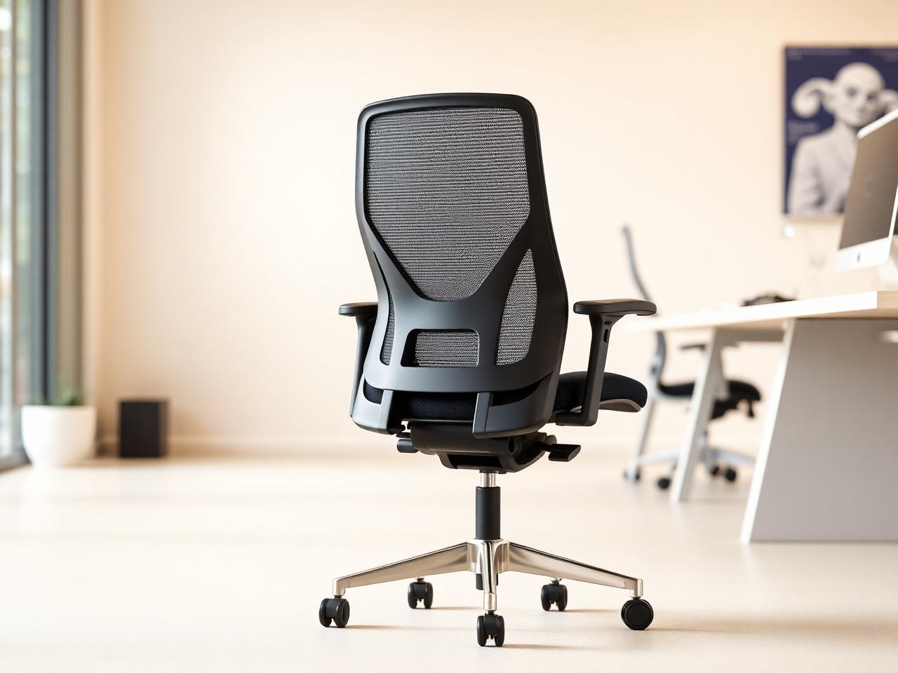 Silla operativa ergonómica — mobiliario corporativo MXELEVO en ambiente de oficina ejecutiva.